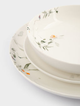 Сервиз обеденный, 6 перс, 19 пр, фарфор N, белый, Цветы и листья, Primrose - Anna lafarg фото 7