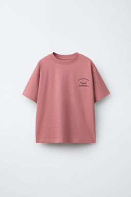 CAMISETA ESTAMPADO LOGO / Rosa palo