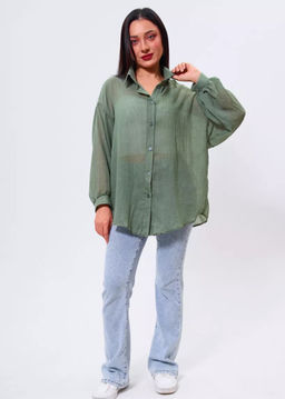 K12452 Рубашка OVER SIZE ХАКИ