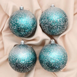 Ёлочные игрушки Джейн космос, шары новогодние, d=8 см, 4 шт., изумрудный - Зимнее волшебство фото 4