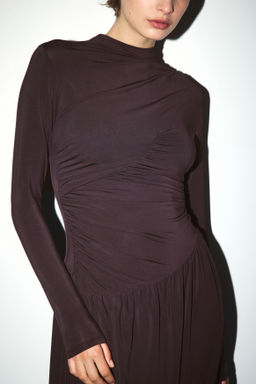 Vestido drapeado de punto - H&m фото 3