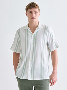 Regular Fit K?sa Kollu ?izgili Arm?rl? Erkek G?mlek