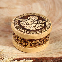 Шкатулка малая Ангелочек, d=6.5 см, h= 4 см