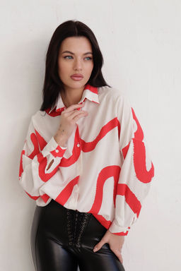 11232 Рубашка белая с красным принтом - Martichelli фото 7