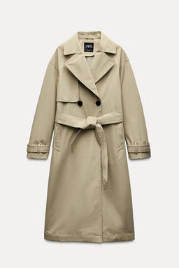 WATER-REPELLENT MIDI TRENCH COAT WITH BELT - Zara фото 3