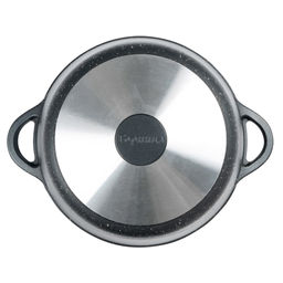 Кастрюля с антипригарным покрытием 7л, д30см Гранит, h14см, s0,4см, литые ручки, стеклянная крышка с пароотводом, подарочная упаковка (Россия) - Домашняя мода фото 5