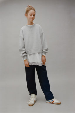 SWEATSHIRT WITH DOUBLE LACE HEM - Zara фото 5