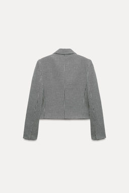 SHORT HOUNDSTOOTH BLAZER - Zara фото 4