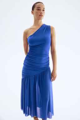 Vestido drapeado de un hombro - H&m фото 3