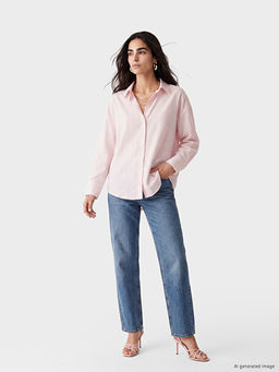 ?izgili Oversize Kad?n G?mlek
