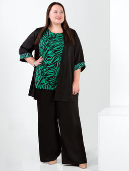 Костюм-тройка с накидкой принт зебра - Almond фото 3