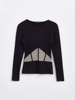 Джемпер женский CONTE ELEGANT LD 2191 black-beige black-beige  фото 5