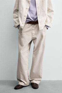 PANTAL?N CHINO STRAIGHT FIT LAVADO EFECTO VINTAGE / Beige claro