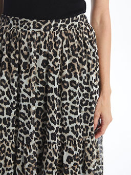 Beli Lastikli Leopar Desenli Kad?n Etek