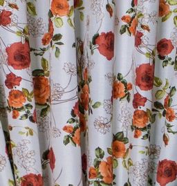 Арт. 1035/PB/155, ТЕРРАКОТОВЫЕ РОЗЫ, тефлоновая пропитка, ГОТОВЫЕ ШТОРЫ, ширина от 150 см x высота 270 см (на шторной ленте)