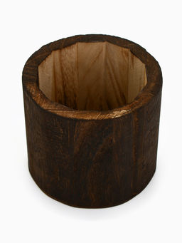 Ваза для цветов из стекла с деревянной подставкой, 25.5×10 см, 1.25 литра