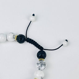 Браслет регулируемый из Лавы, Говлити и Содалита от 19 см