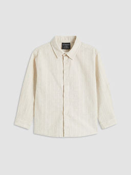 ?izgili Keten Kar???ml? Erkek ?ocuk G?mlek