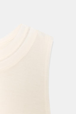 TOP EFECTO DOBLE FLUIDO / Blanco roto - Zara фото 5