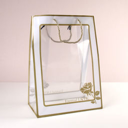 Цена за 10 шт. Пакет подарочный 30х20х13 прозрачный с ручками / 904-71 /уп 10/500/пластик - Галеонтрейд фото 2