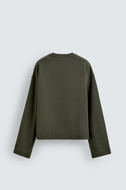 SUDADERA CROPPED FIT INTERLOCK / Verdoso - Zara фото 7