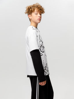 КБ 302923/белый(цветы) фуфайка (футболка) дет - Cubby фото 3