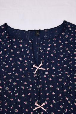 Yesil %100 Pamuklu Cicekli Kurdele/Fiyonklu Fitilli/Pointel Orme Pijama Tak?m? THMSS26PT00010 - Trendyolmilla фото 43