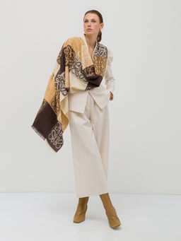 В составе шерсть и кашемир! теплый двусторонний палантин - Tantino фото 2