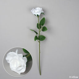 Цветок искусственный Роза 45 см белая / J105-3 /уп 80/480/ латекс