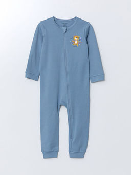 Bisiklet Yaka Bask?l? Erkek Bebek Tulum