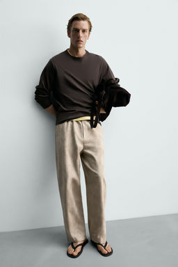PANTAL?N CHINO RELAXED FIT JACQUARD / Tostado - Zara фото 7