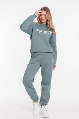 Костюм М324185Па серо-зеленый - Елена фото 3