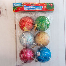 Ёлочные игрушки Сказочный блеск, шары новогодние, d=5.5 см, набор 6 шт., МИКС - Зимнее волшебство фото 2