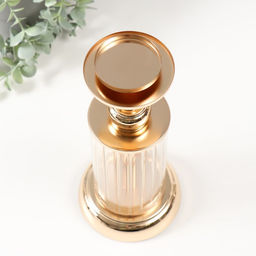 Подсвечник на 1 свечу «Колба», d=6 см, под золото, 27 см