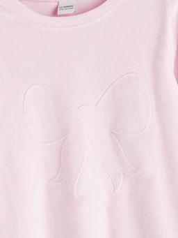 Bisiklet Yaka Kadife K?z ?ocuk Pijama Tak?m?