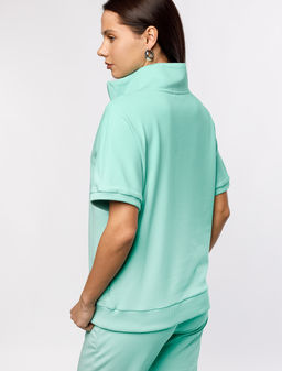 Джемпер Vilatte D49.080 из хлопка с эластаном мятный  фото 4