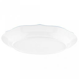 "Утренняя лазурь" Блюдо фарфоровое 330х215х40мм, 780мл, овальное, волнистый край, отводка, белый (Китай)