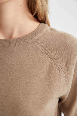 Свитер Relax Fit с круглым вырезом - Defacto фото 5