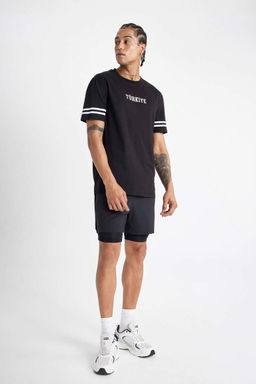 DeFactoFit Стандартная посадка с круглым вырезом Футболка с короткими рукавами и принтом T_rkiye Athlete  фото 2