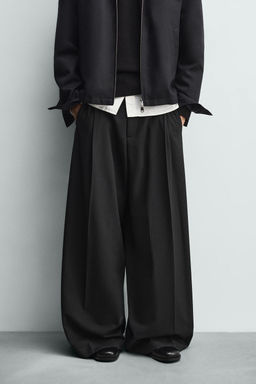 WIDE-LEG PLEATED TROUSERS - Zara фото 21