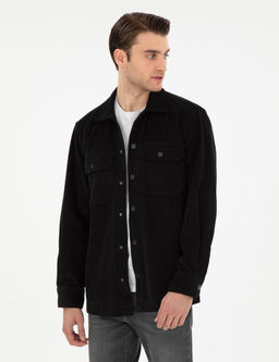 Siyah Klasik Yaka _ift Cepli Oversize G_mlek Ceket