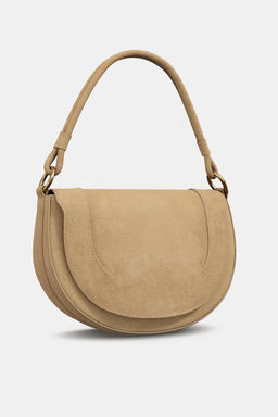 LEATHER DOUBLE STRAP CROSSBODY BAG - Zara фото 2