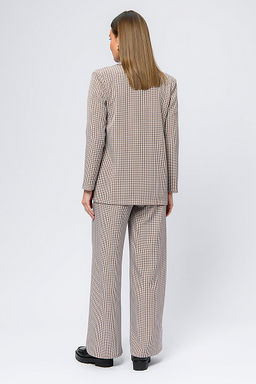 Жакет черный в мелкую клетку удлиненный с отложным воротником - 1001dress фото 18