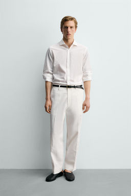 CAMISA REGULAR FIT ALGOD?N / Blanco