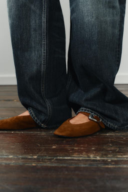 BUCKLE SUEDE BALLERINA SHOES - Zara фото 2