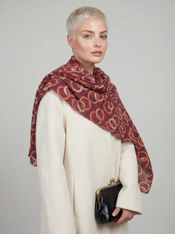 Большой, мягкий, тонкий и очень нежный двусторонний палантин с рисунком - Tantino фото 10