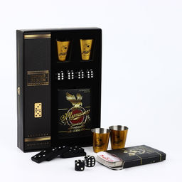 Подарочный набор мужской «Самому крутому», карты, домино, стопки 2 шт х 30 мл, кости игральные 4 шт