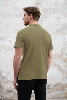 Lacivert Regular/Normal Kesim Fermuarl? %100 Pamuk Polo Yaka T-shirt - Trendyolmilla фото 4
