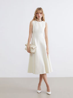 Bisiklet Yaka Peplum Elbise