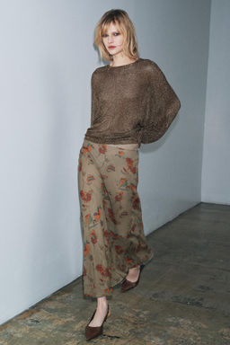 ZW COLLECTION WOOL FLORAL SKIRT